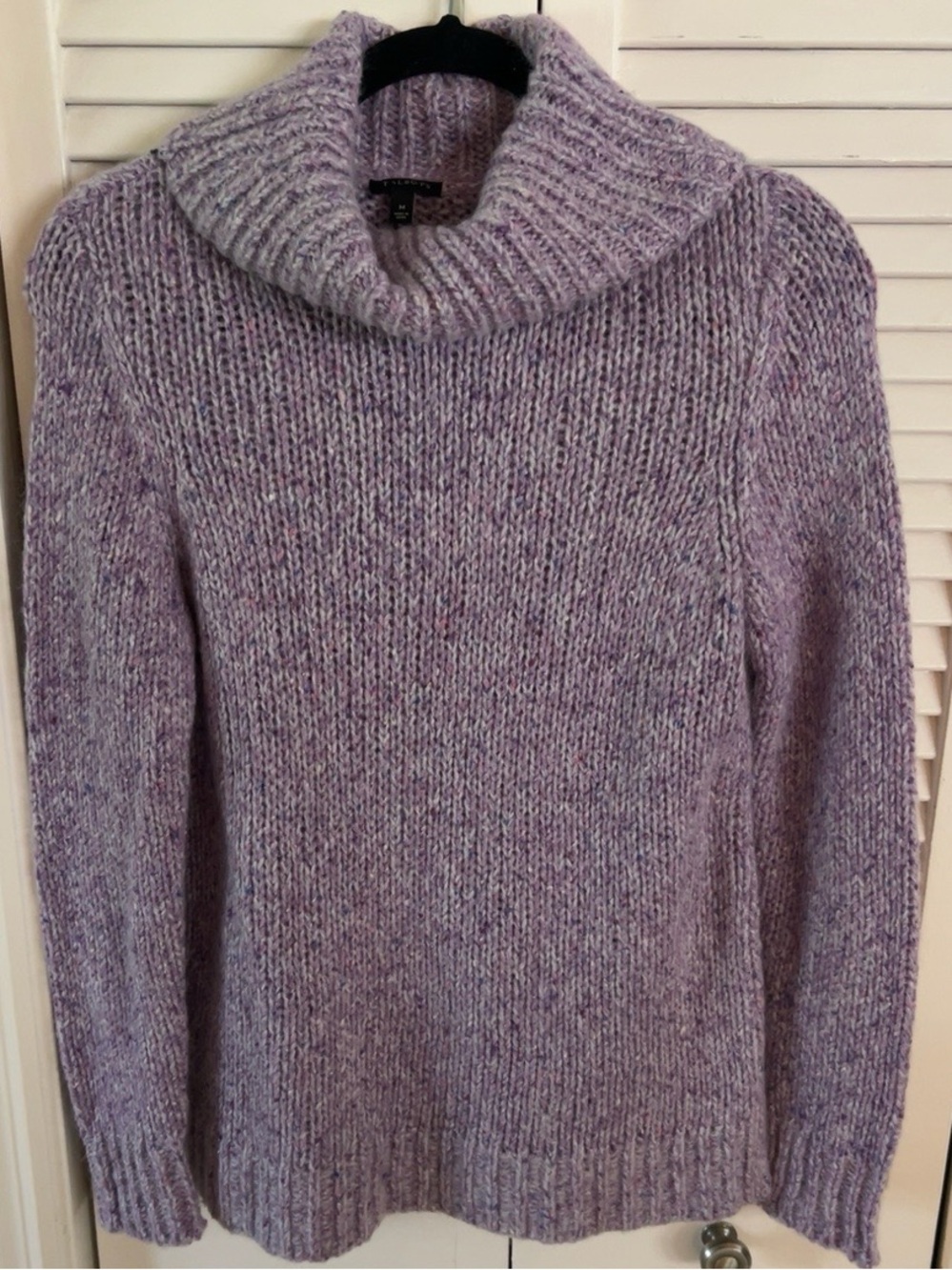 Talbots  Lavender Knit Sweater, Med,Cowl Neck Wool/Silk/Mohair